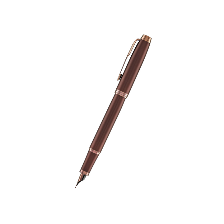 Parker IM PROFESSIONAL Fountain Pen - Monochrome Burgundy — uncapped with cap posted