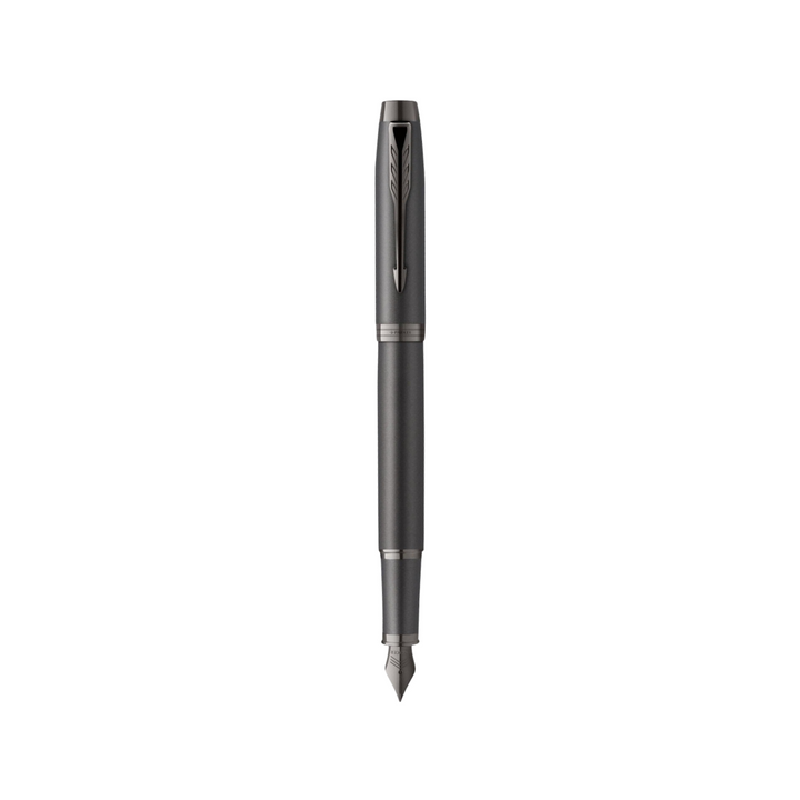 Parker IM PROFESSIONAL Fountain Pen in Monochrome Titanium — Parker fountain pen — precision nib writing instrument, at Cityluxe Singapore stationery store
