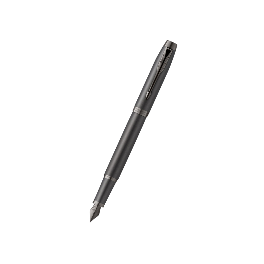 Parker IM PROFESSIONAL Fountain Pen in Monochrome Titanium — Parker fountain pen — precision nib writing instrument, at Cityluxe Singapore stationery store