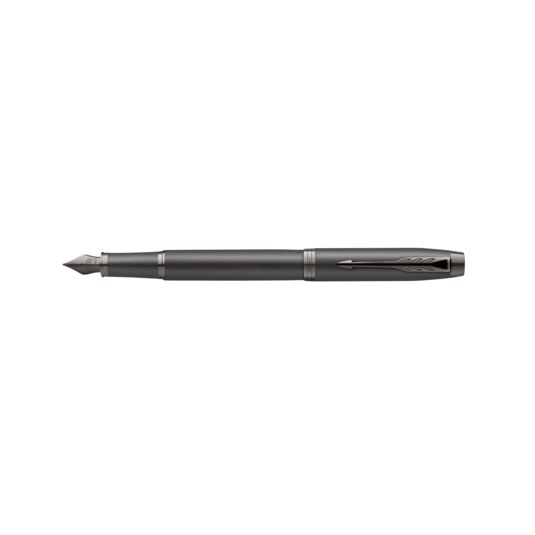 Parker IM PROFESSIONAL Fountain Pen in Monochrome Titanium — Parker fountain pen — precision nib writing instrument, at Cityluxe Singapore stationery store
