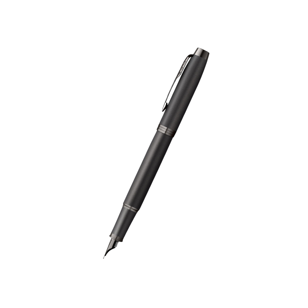 Parker IM PROFESSIONAL Fountain Pen in Monochrome Titanium — Parker fountain pen — precision nib writing instrument, at Cityluxe Singapore stationery store