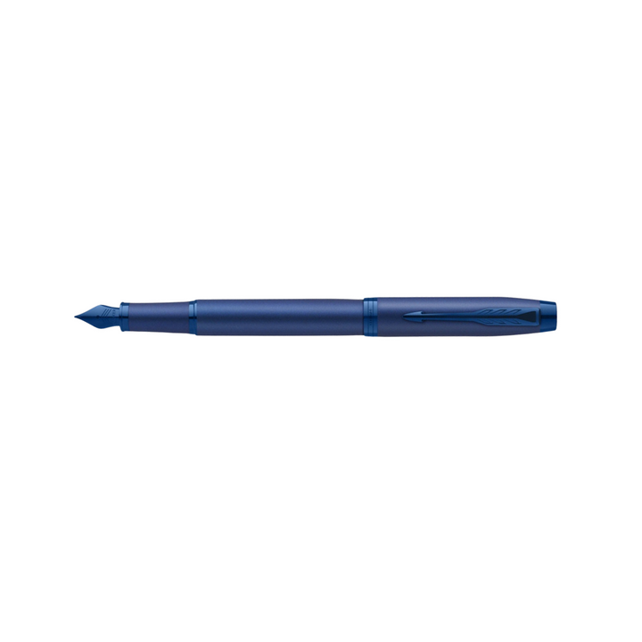 Parker IM PROFESSIONAL Fountain Pen Monochrome Blue — writing at an angle