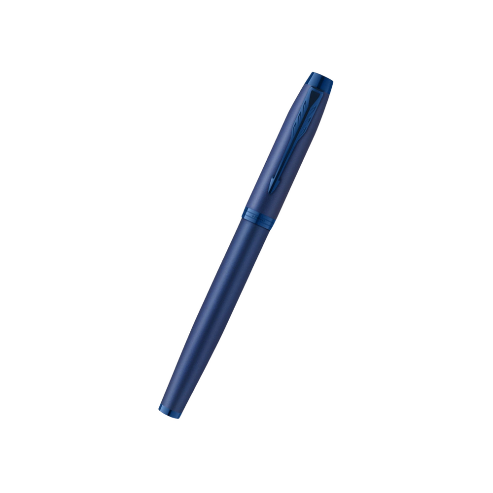Parker IM PROFESSIONAL Rollerball Pen Monochrome Blue — uncapped with cap posted