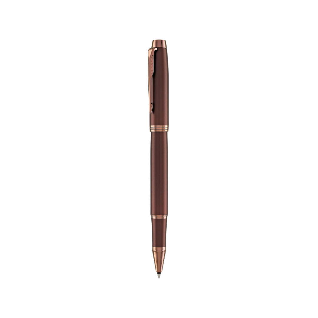 Parker IM PROFESSIONAL Rollerball Pen Monochrome Burgundy — flat lay