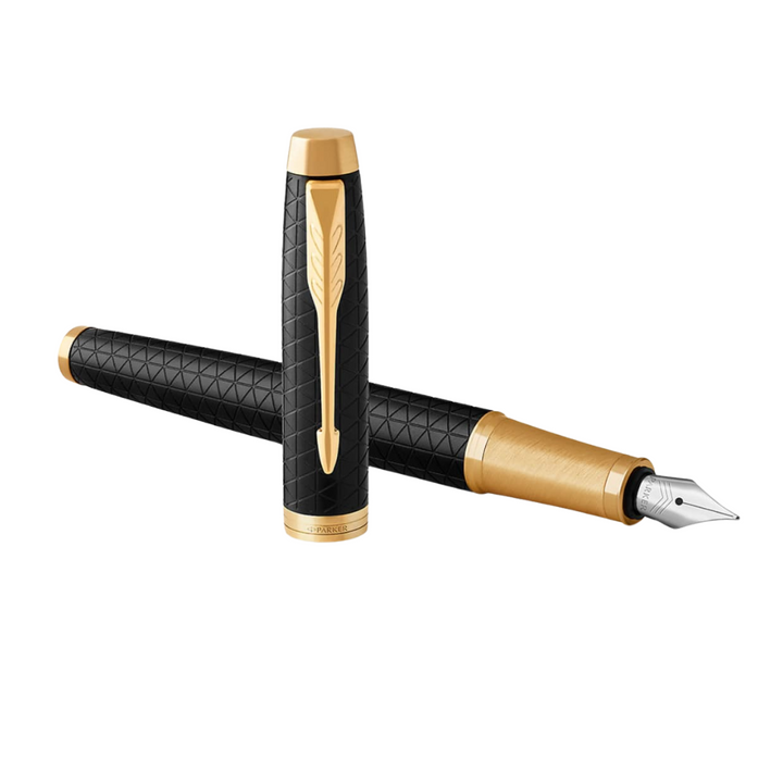 Parker IM Premium Fountain Pen - Black with Gold Trims — engraving example