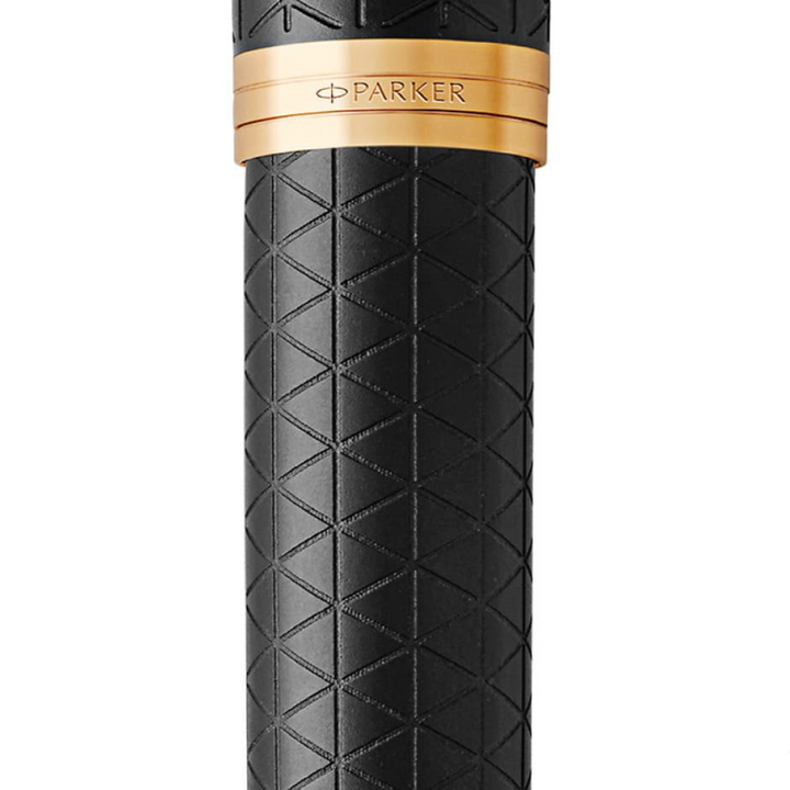 Parker IM Premium Fountain Pen - Black with Gold Trims — flat lay