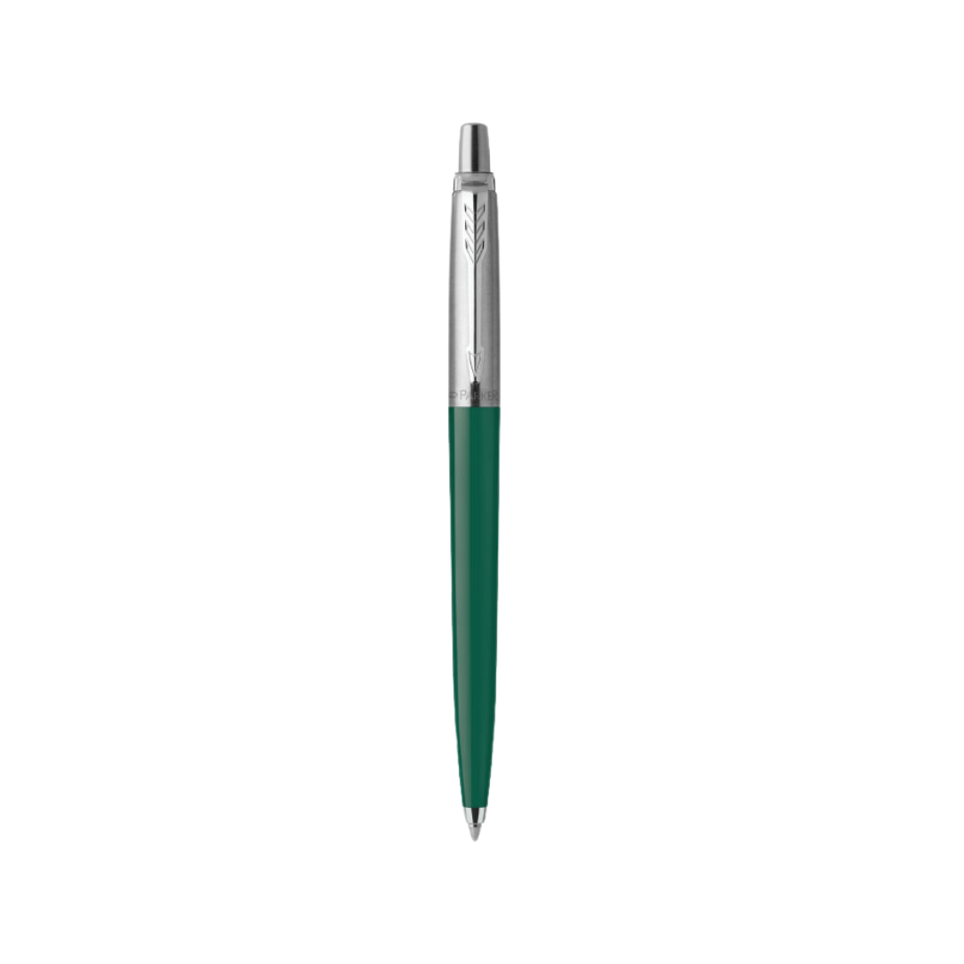 Parker Jotter Originals Ballpoint Pen - Forest Green — uncapped with cap posted