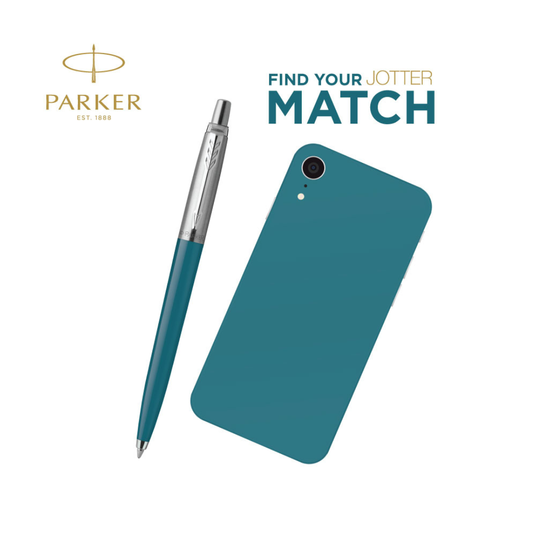 Parker Jotter Originals Ballpoint Pen in Peacock Blue — Parker ballpoint pen — reliable smooth-writing everyday pen, at Cityluxe Singapore