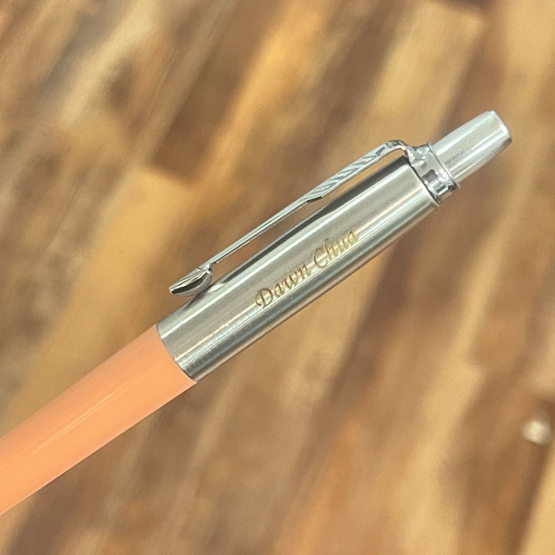 Parker Jotter Originals Ballpoint Pen - Pink Blush — writing at an angle