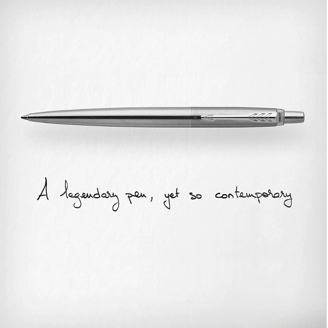 Parker Jotter Stainless Steel CT Ballpoint Pen — Parker ballpoint pen — reliable smooth-writing everyday pen, at Cityluxe Singapore