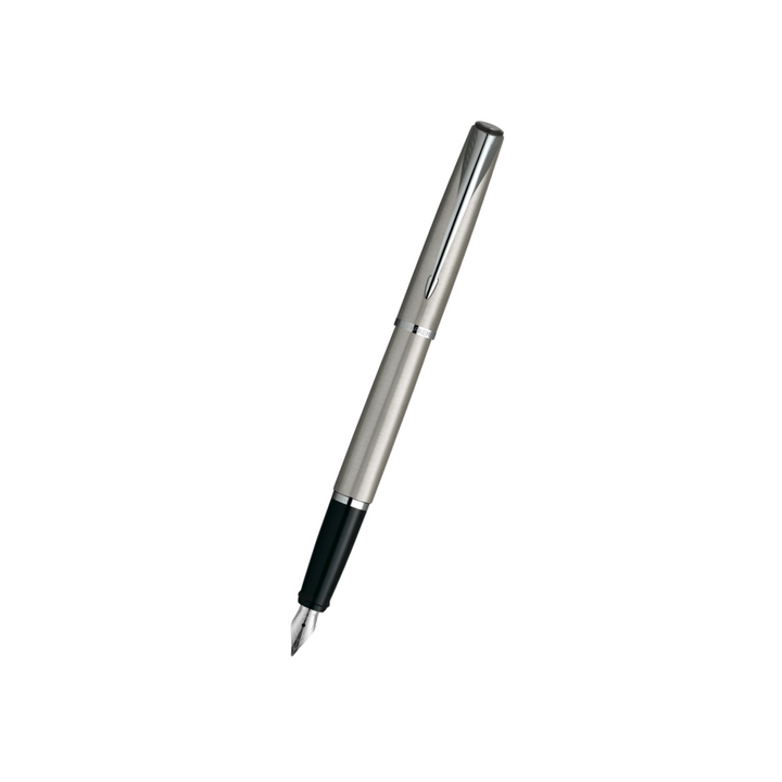 Parker Latitude Stainless Steel CT Silver Nib Fountain Pen - Medium Nib — capped