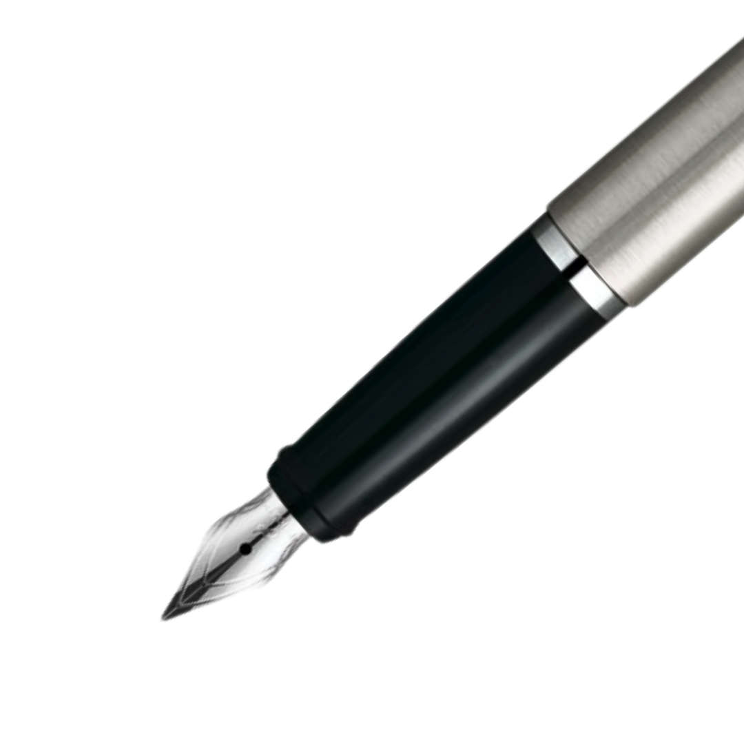 Parker Latitude Stainless Steel CT Silver Nib Fountain Pen - Medium Nib — nib close-up