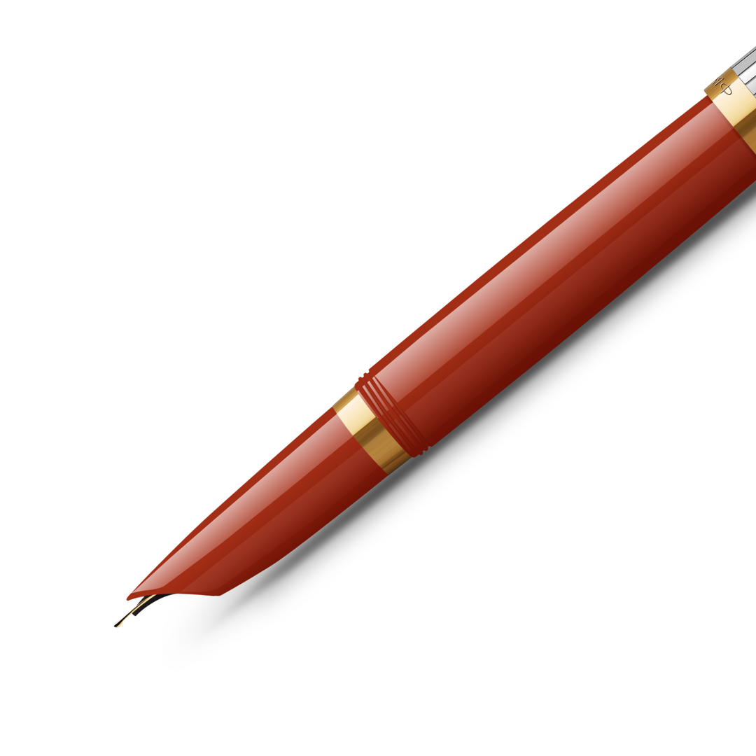 Parker 51 Premium Red Grid GT Fountain Pen - Medium Nib — nib close-up