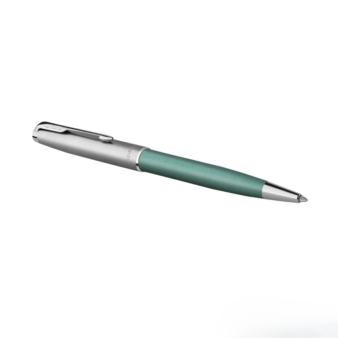 Parker Sonnet Essential SB CT Ballpoint Pen Green — flat lay