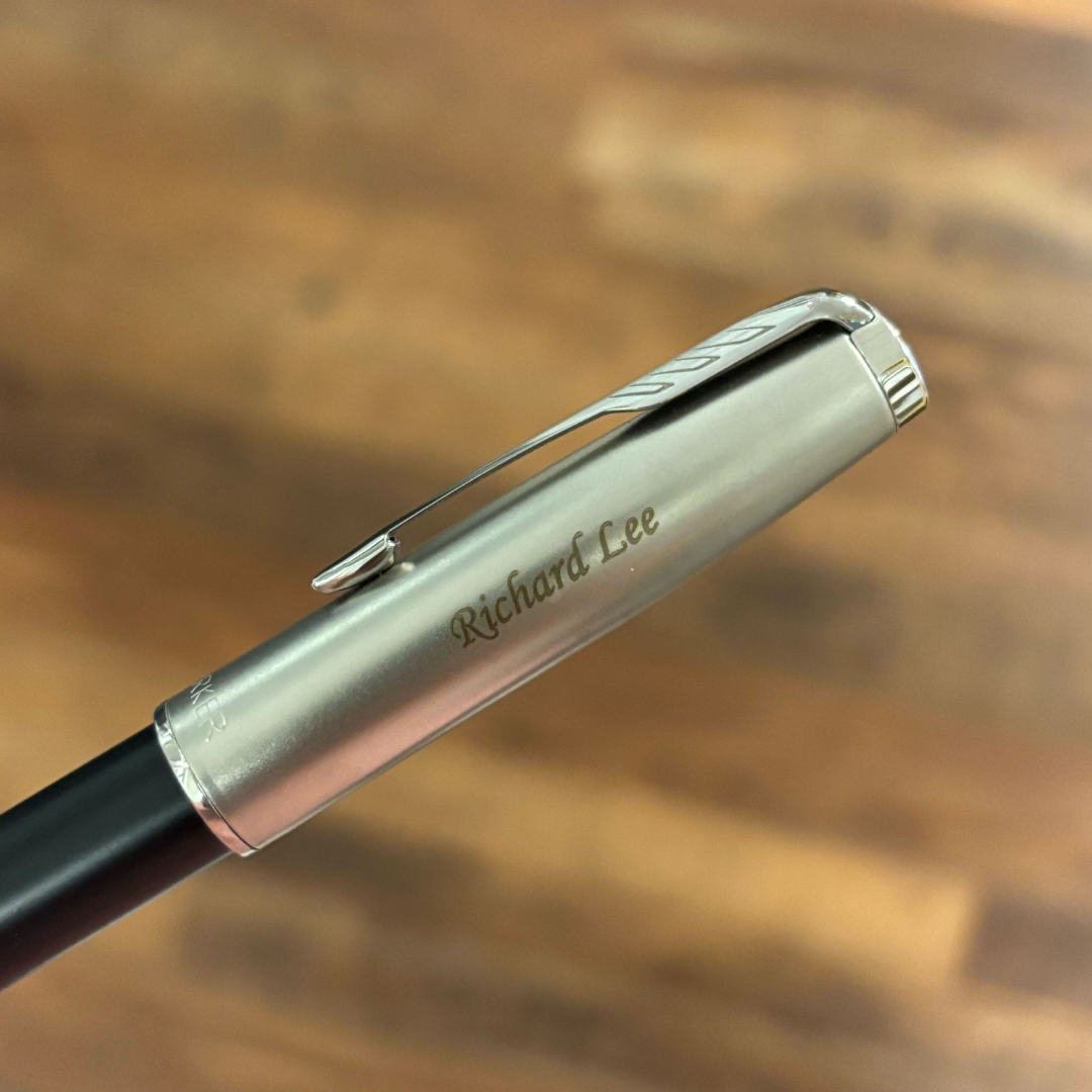 Parker Sonnet Essential SB CT Rollerball Pen Black — engraving example