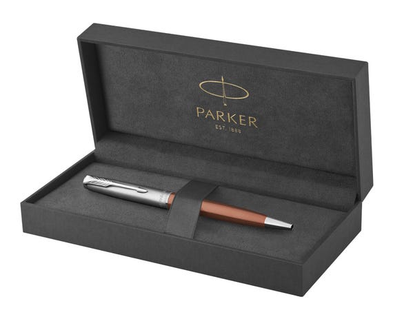 Parker Sonnet Essential SB CT Ballpoint Pen Orange — flat lay