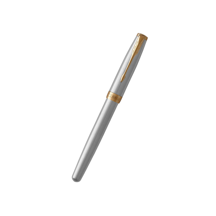 Parker Sonnet Stainless Steel GT Fountain Pen — Parker fountain pen — precision nib writing instrument, at Cityluxe Singapore stationery store