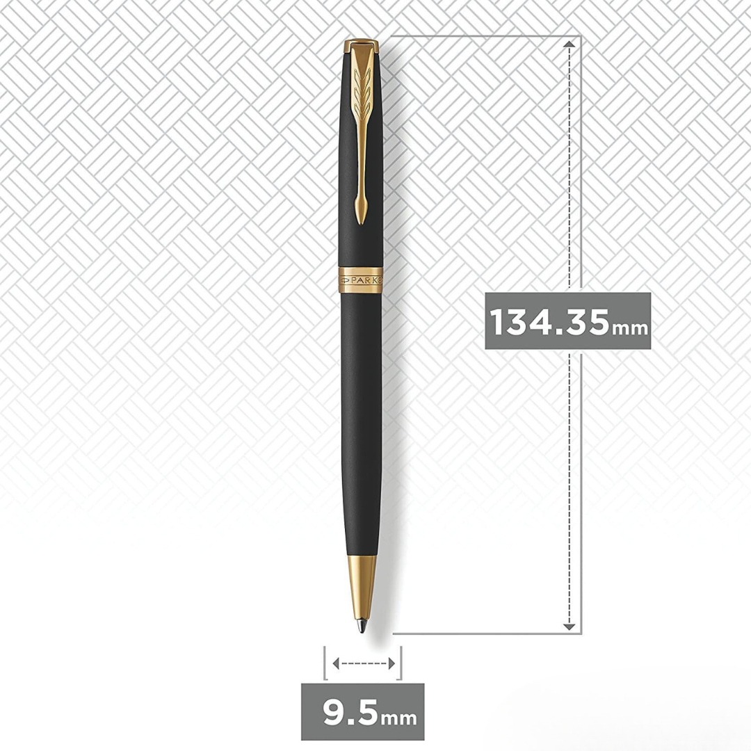 Parker Sonnet Matte Black GT Ballpoint Pen — Parker ballpoint pen — reliable smooth-writing everyday pen, at Cityluxe Singapore