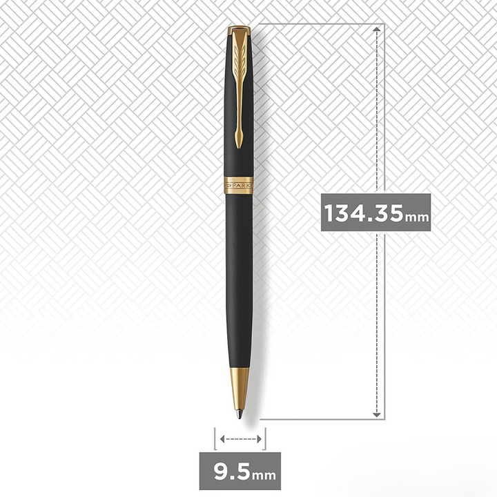 Parker Sonnet Matte Black GT Ballpoint Pen — Parker ballpoint pen — reliable smooth-writing everyday pen, at Cityluxe Singapore