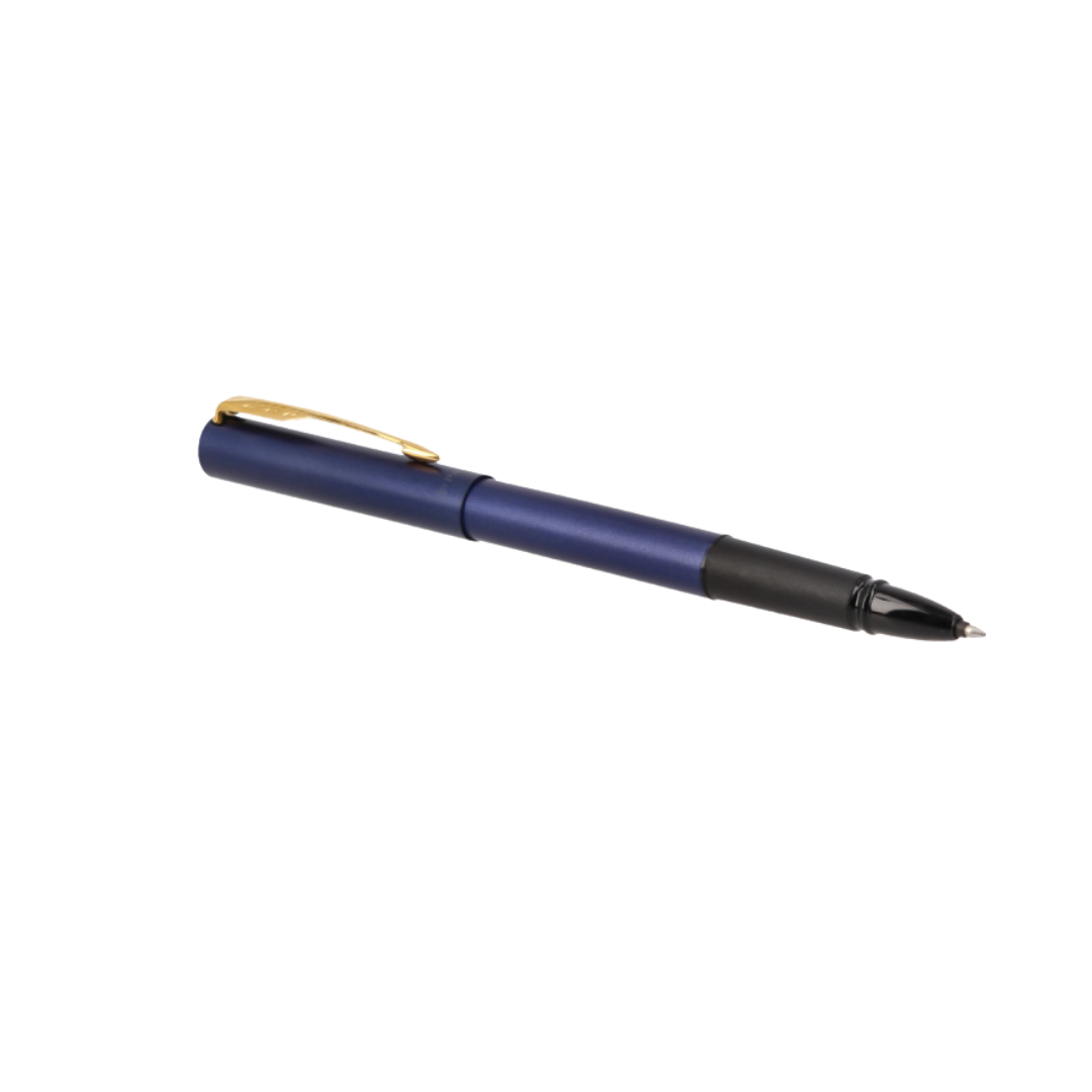 Parker Vector XL Rollerball Pen - Dark Blue with Gold Trim — writing at an angle