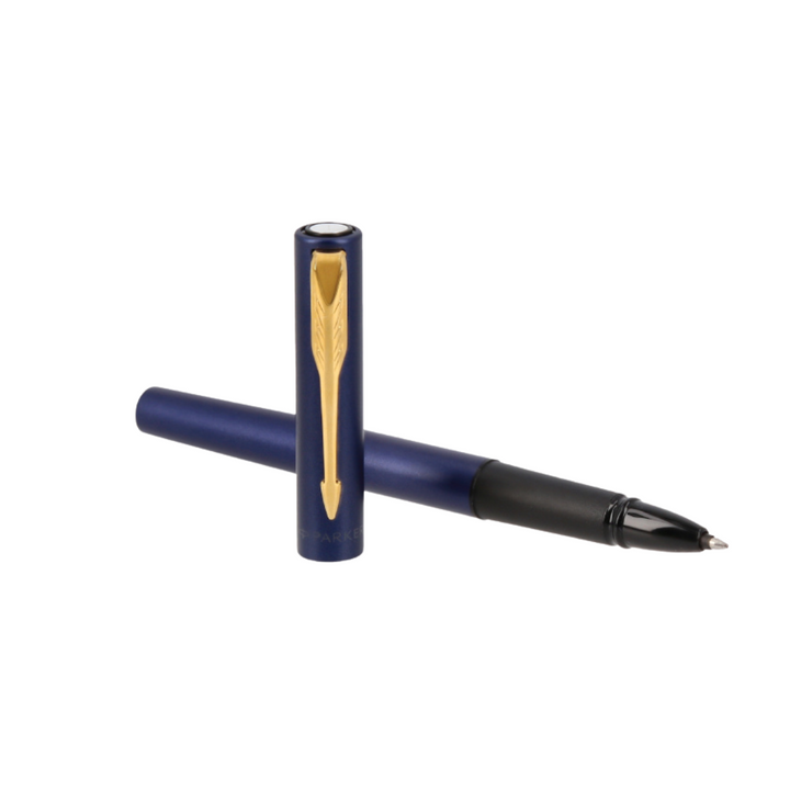 Parker Vector XL Rollerball Pen - Dark Blue with Gold Trim — barrel detail