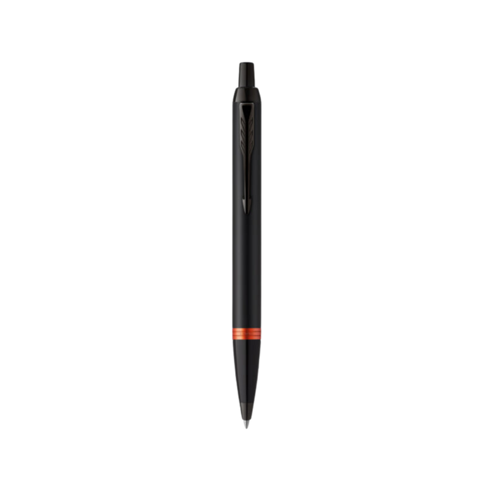 Parker IM PROFESSIONALS Vibrant Ring BT Ballpoint Pen Flame Orange — uncapped with cap posted