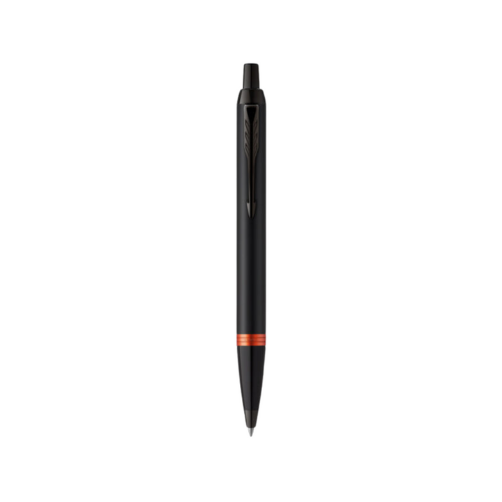 Parker IM PROFESSIONALS Vibrant Ring BT Ballpoint Pen Flame Orange — uncapped with cap posted