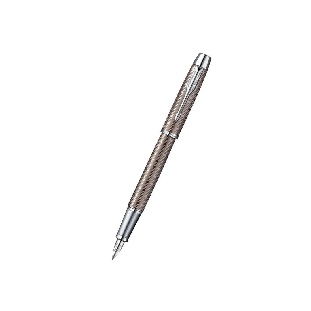 Parker IM Premium Fountain Pen - Brown Shadow with Chrome Trims — capped