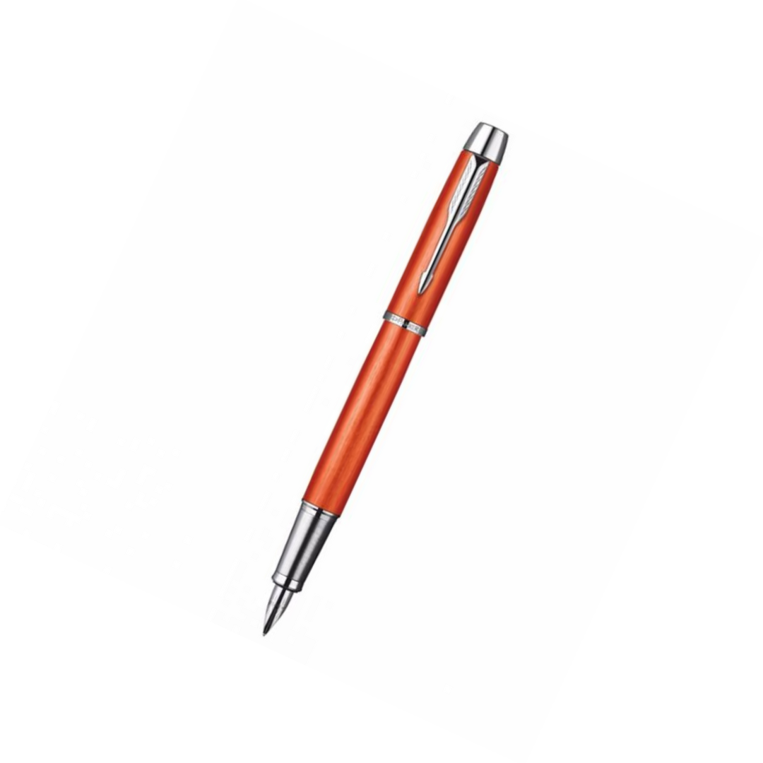 Parker IM Premium Fountain Pen - Big Red with Chrome Trims — capped