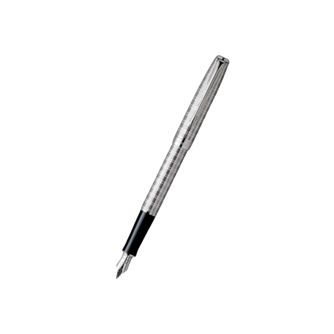 Parker Sonnet CBN Chiselled Tartan ST Fountain Pen - Medium — capped