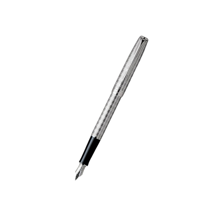 Parker Sonnet CBN Chiselled Tartan ST Fountain Pen - Medium — capped