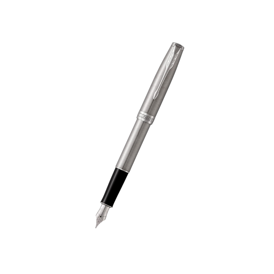 Parker Sonnet Stainless Steel CT Fountain Pen — Parker fountain pen — precision nib writing instrument, at Cityluxe Singapore stationery store