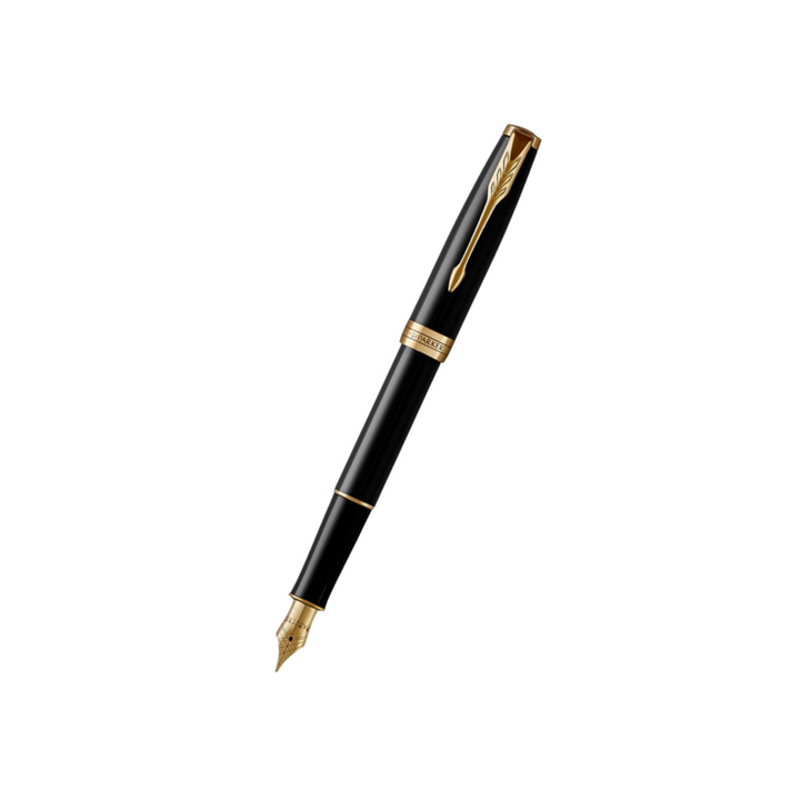 Parker Sonnet Lacquer Black GT Fountain Pen — Parker fountain pen — precision nib writing instrument, at Cityluxe Singapore stationery store
