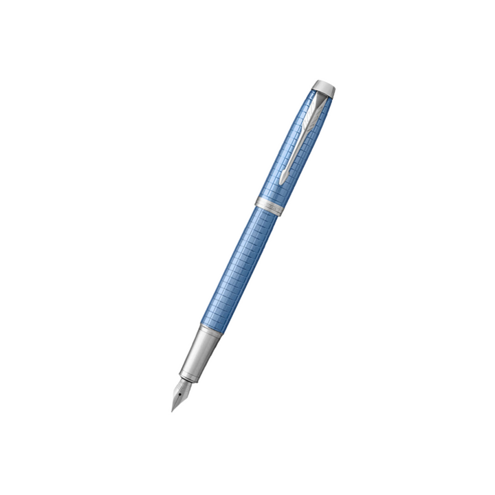 Parker IM Premium Fountain Pen - Blue with Chrome Trims — capped