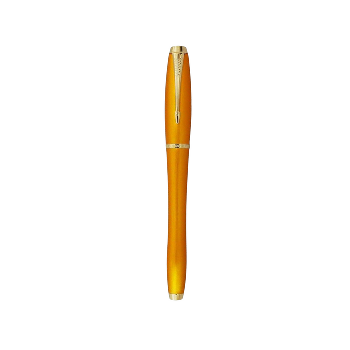 Parker Urban Premium Fountain Pen - Mandarin Yellow with Gold Trims — nib close-up