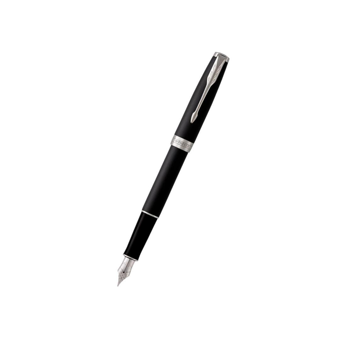 Parker Sonnet Matte Black CT Fountain Pen — Parker fountain pen — precision nib writing instrument, at Cityluxe Singapore stationery store