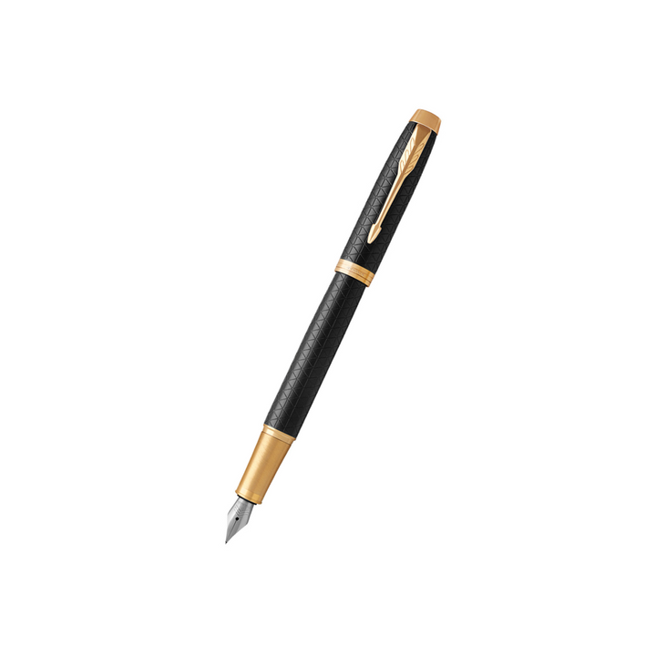 Parker IM Premium Fountain Pen - Black with Gold Trims — capped