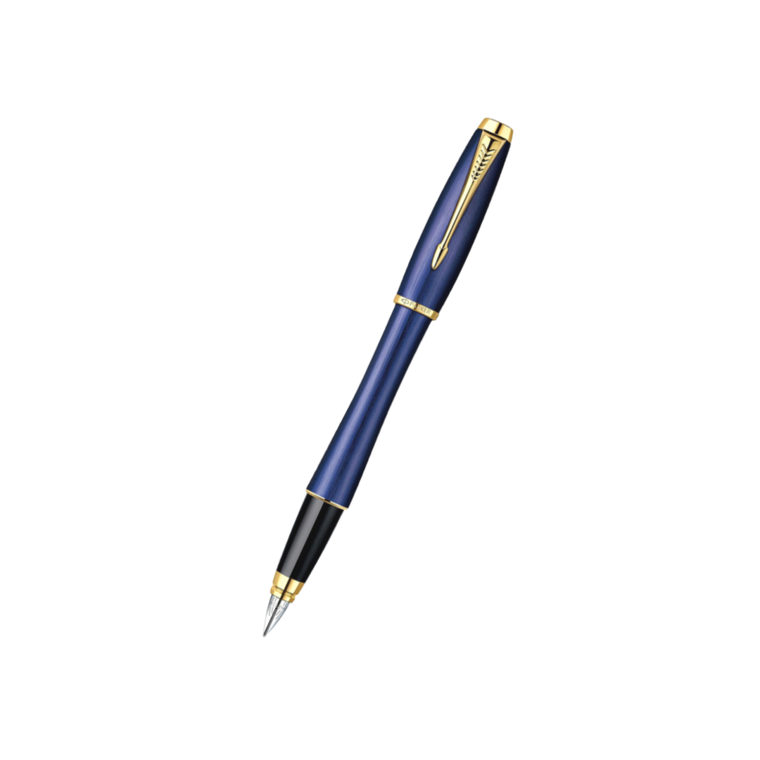 Parker Urban Premium Fountain Pen - Penman Blue with Gold Trims — capped