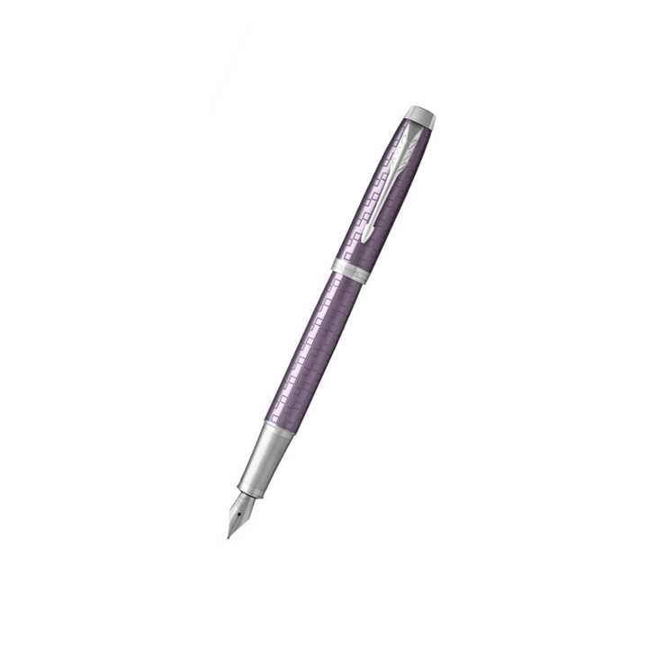 Parker IM Premium Fountain Pen - Dark Violet with Chrome Trims — capped