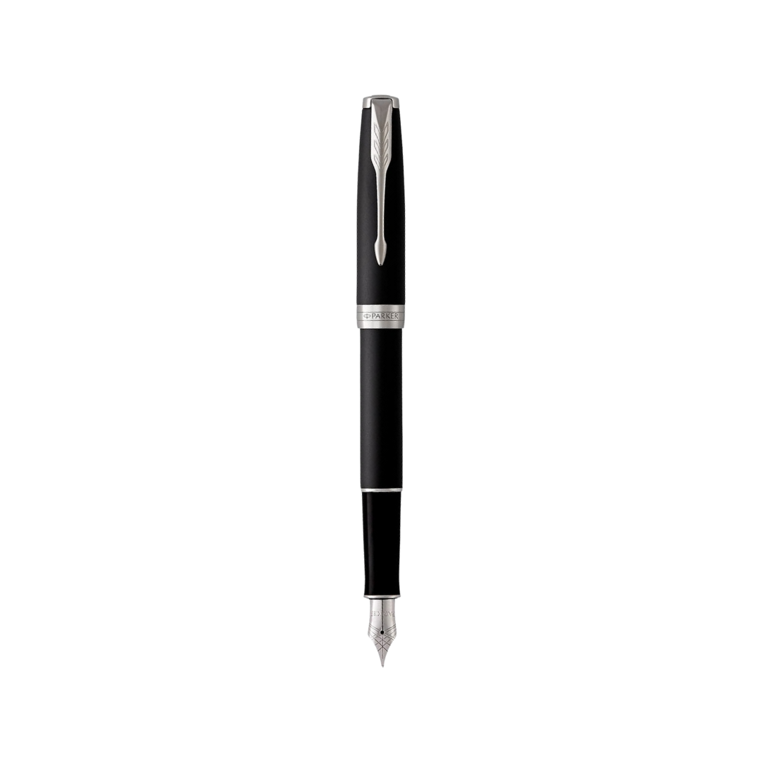 Parker Sonnet Matte Black CT Fountain Pen — Parker fountain pen — precision nib writing instrument, at Cityluxe Singapore stationery store