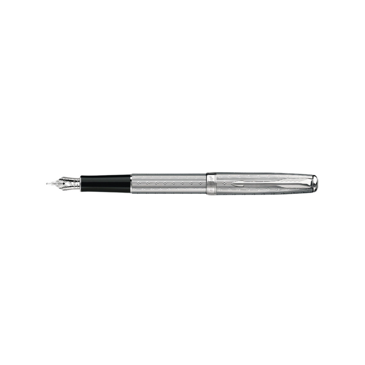 Parker Sonnet II Chrome Silvery Fountain Pen with Chrome Trims — nib close-up