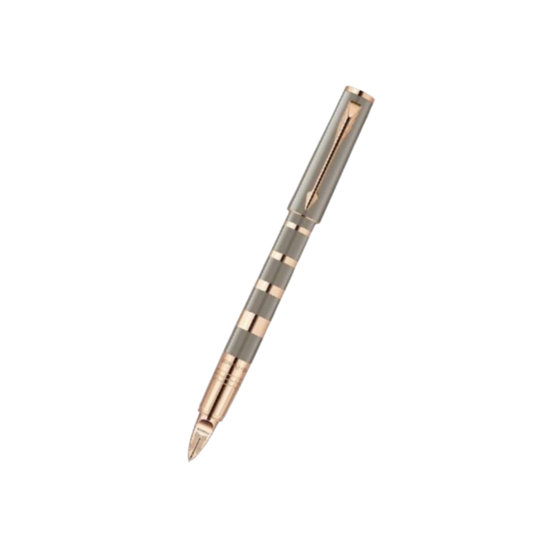 Parker Ingenuity Small Taupe & Metal Pink Gold Trim 5th Technology Pen — front view