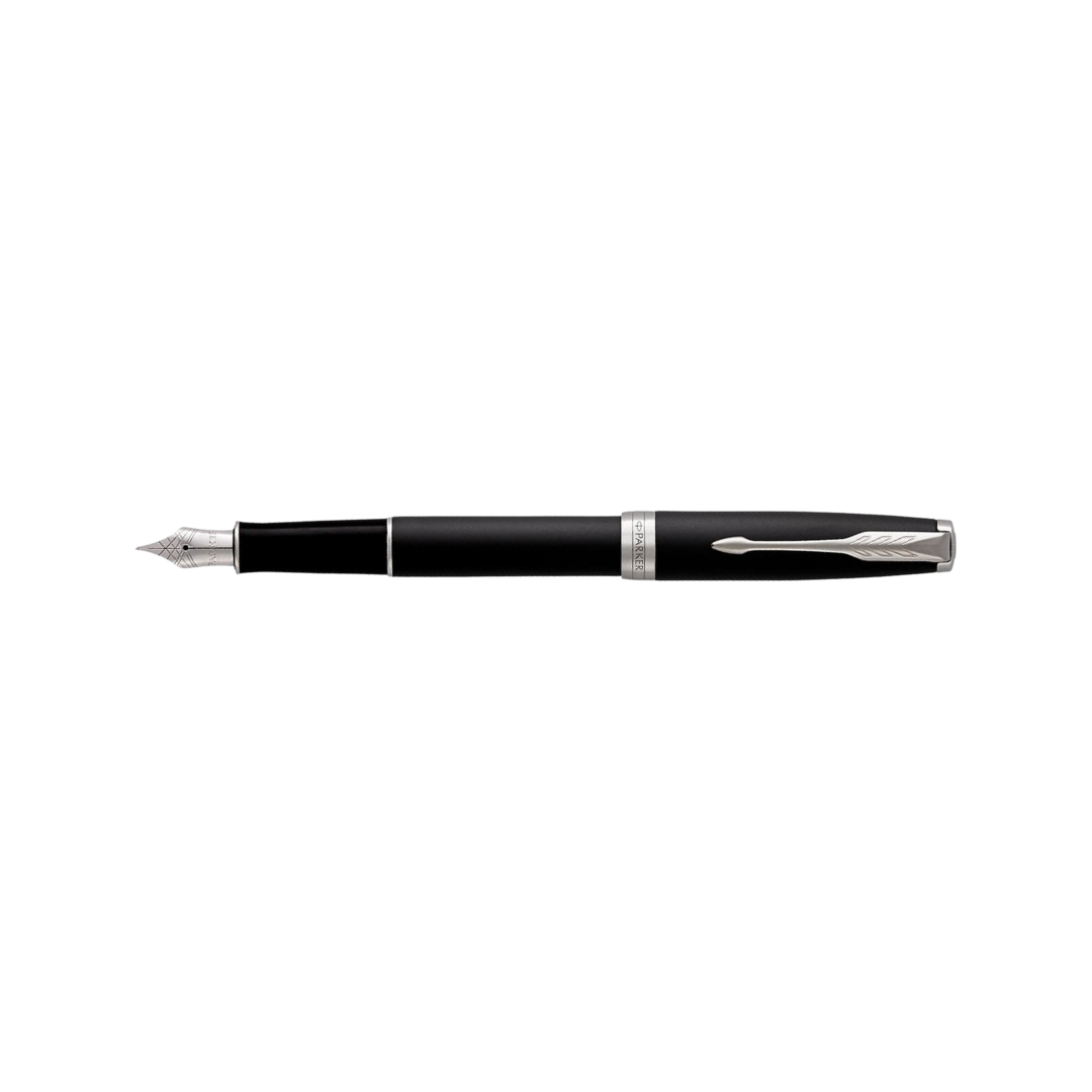 Parker Sonnet Matte Black CT Fountain Pen — Parker fountain pen — precision nib writing instrument, at Cityluxe Singapore stationery store