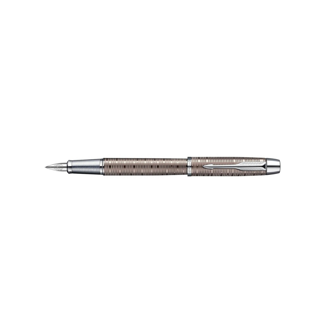 Parker IM Premium Fountain Pen - Brown Shadow with Chrome Trims — nib close-up