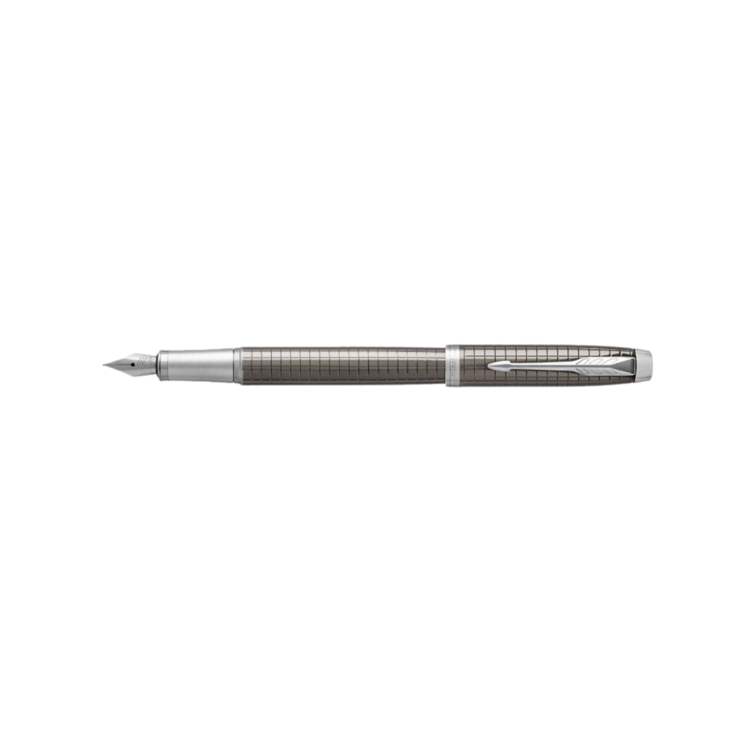 Parker IM Premium Fountain Pen - Dark Espresso with Chrome Trims — with packaging