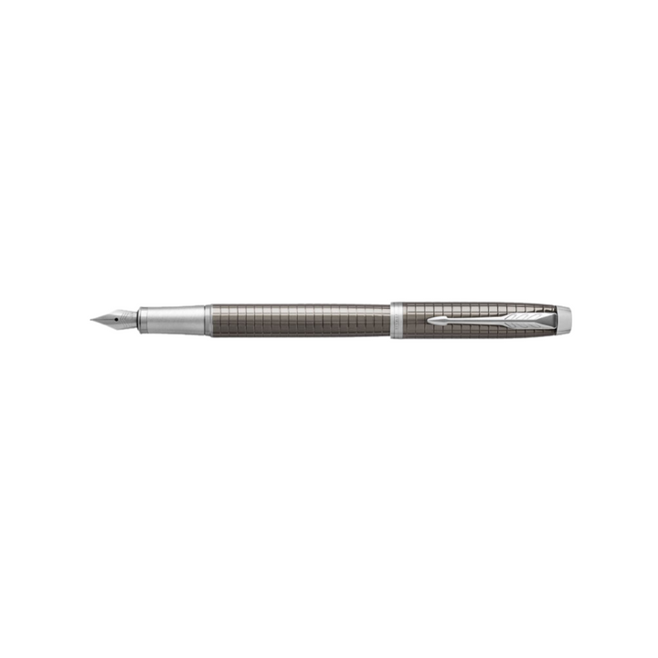 Parker IM Premium Fountain Pen - Dark Espresso with Chrome Trims — with packaging