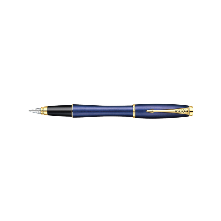 Parker Urban Premium Fountain Pen - Penman Blue with Gold Trims — nib close-up