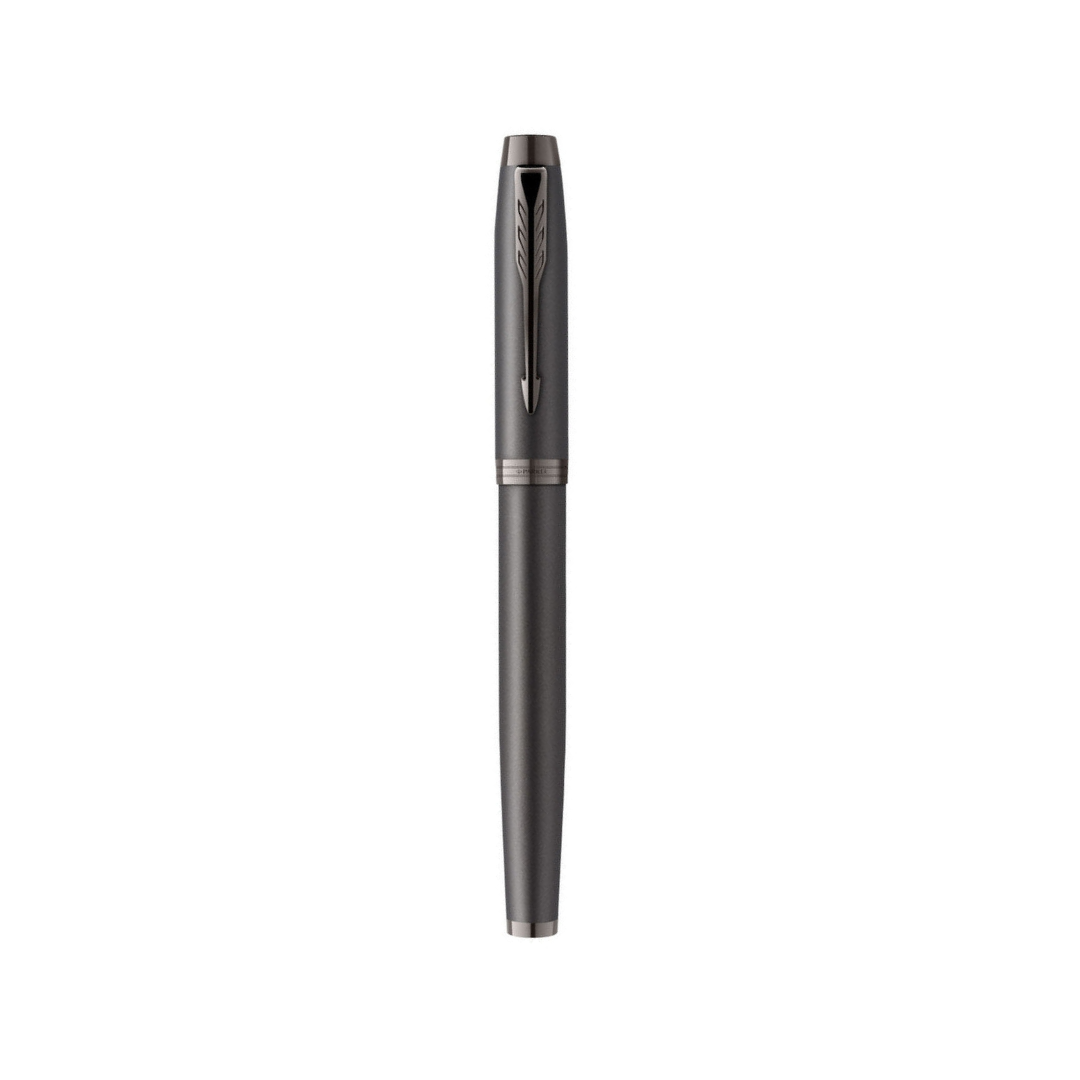 Parker IM PROFESSIONAL Rollerball Pen - Monochrome Titanium — writing at an angle