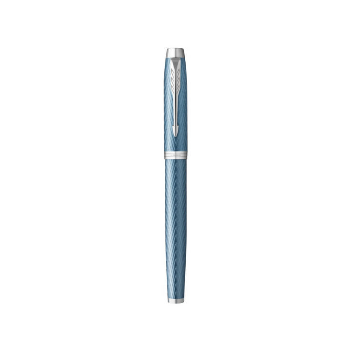 Parker IM Premium Fountain Pen in Blue Grey with Chrome Trims — Parker fountain pen — precision nib writing instrument, at Cityluxe Singapore stationery store