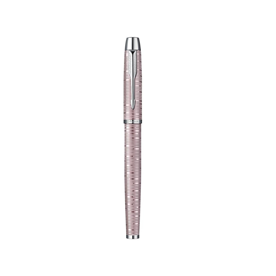 Parker IM Premium Fountain Pen - Pink Pearl with Chrome Trims — nib close-up